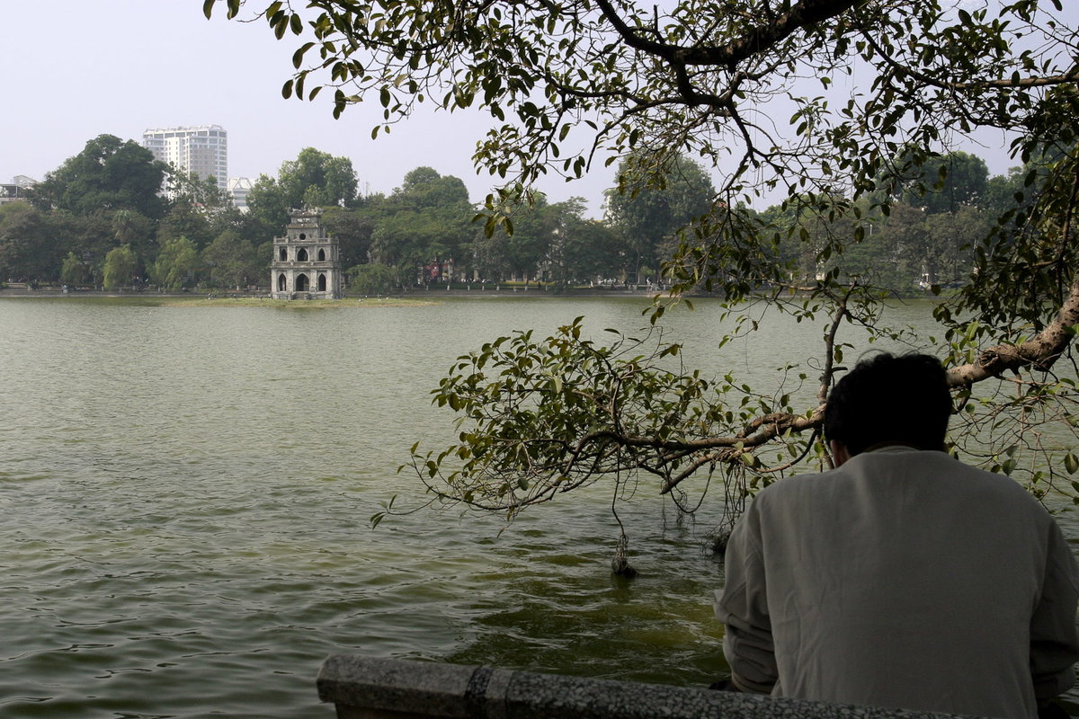 Hoan Kiem Lake from east, Hanoi, Vietnam, 2004