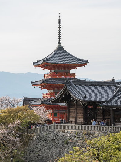 Three-storied Pagoda, Kiyomizu-dera, Kyoto, Southeast view, Kyoto, 2019