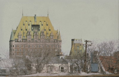 Château Frontenac, 1 rue des Carrières, Québec partie haute vue de l'ouest, Quebec City, 1981