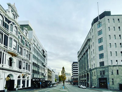 Princes Street, Dunedin City, early in the morning, New Zealand, Dunedin, 2022