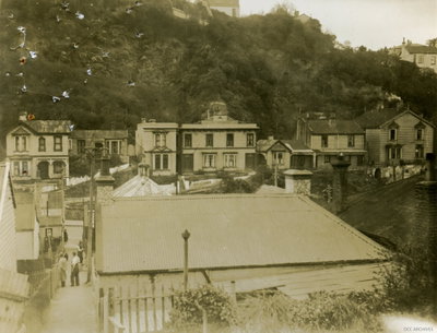 Buildings on Maclaggan Street, Dunedin, 1937