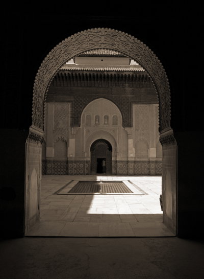 Marrakesh Ben Youssef Madrasa courtyard 2, Marrakesh, 2009