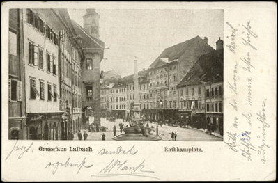 Postcard of Ljubljana view, Ljubljana — photos through time