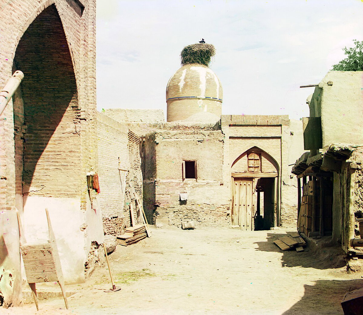 Мечеть Модари Хан Лаби Руд [Аист в гнезде]. Бухара, Bukhara, Uzbekistan, 1905