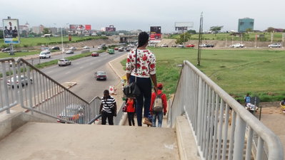 Tetteh Quarshie overhead bridge near Accra Mall 1, Accra, 2016