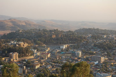 View of Gonder from the Goha Hotel, Gondar — photos through time