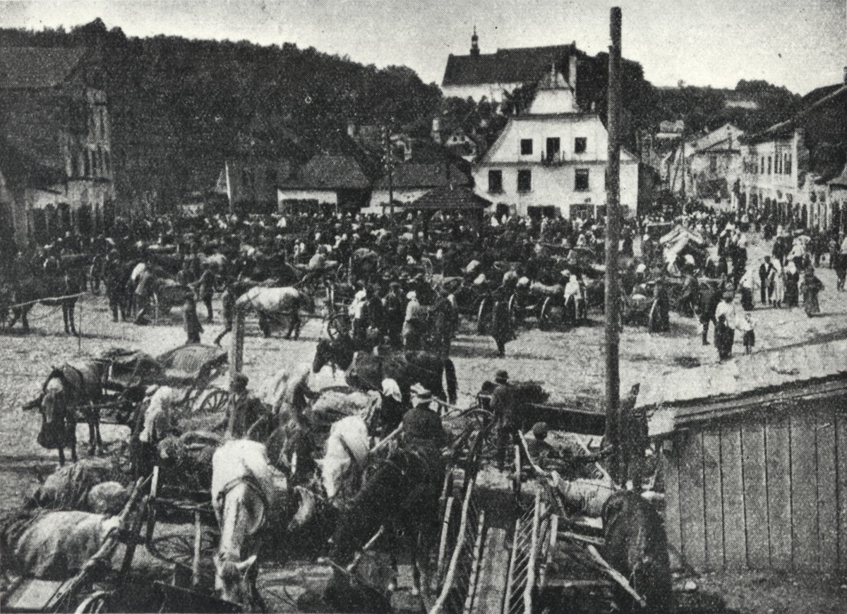 EU: Kazimierz Dolny. Rynek w dzień targowy (1923), Kazimierz Dolny, Poland, 1923