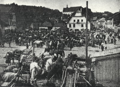 EU: Kazimierz Dolny. Rynek w dzień targowy (1923), Kazimierz Dolny, 1923