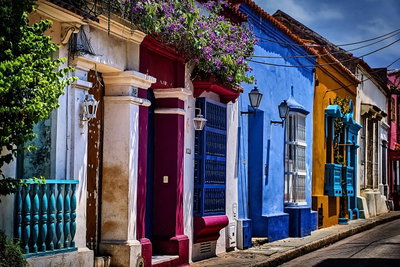 A Colorful Side Street View Cartagena Postcards, Cartagena, 2016