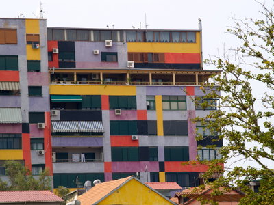 Colourful appartment building in Tirana, Tirana — photos through time