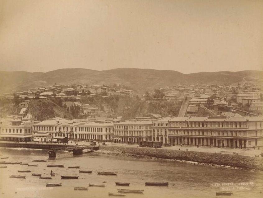 Vista Jeneral desde el Muelle Fiscal, 1888 - Wikimedia Commons, Valparaíso, Chile, 1888