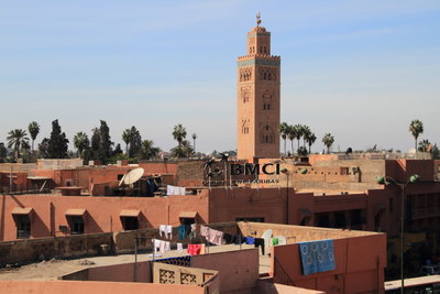 Koutoubia minaret from the city, Marrakesh — photos through time