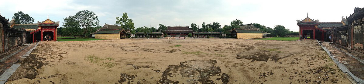 Looking toward the Great Palace Gate in the Imperial City of Huế, Hue, Vietnam, 2017