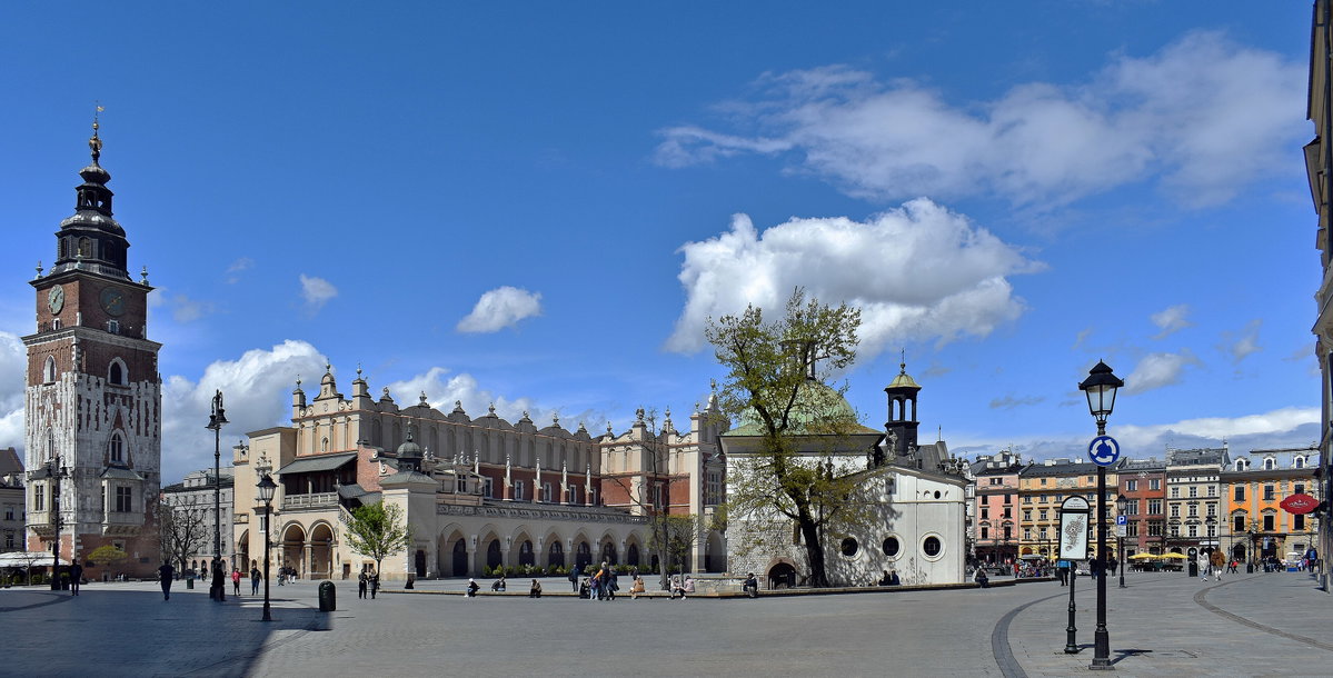 Main Market Square, view from S, Old Town, Kraków, Poland, Kraków, Poland, 2021