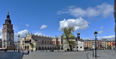Main Market Square, view from S, Old Town, Kraków, Poland, Kraków, 2021