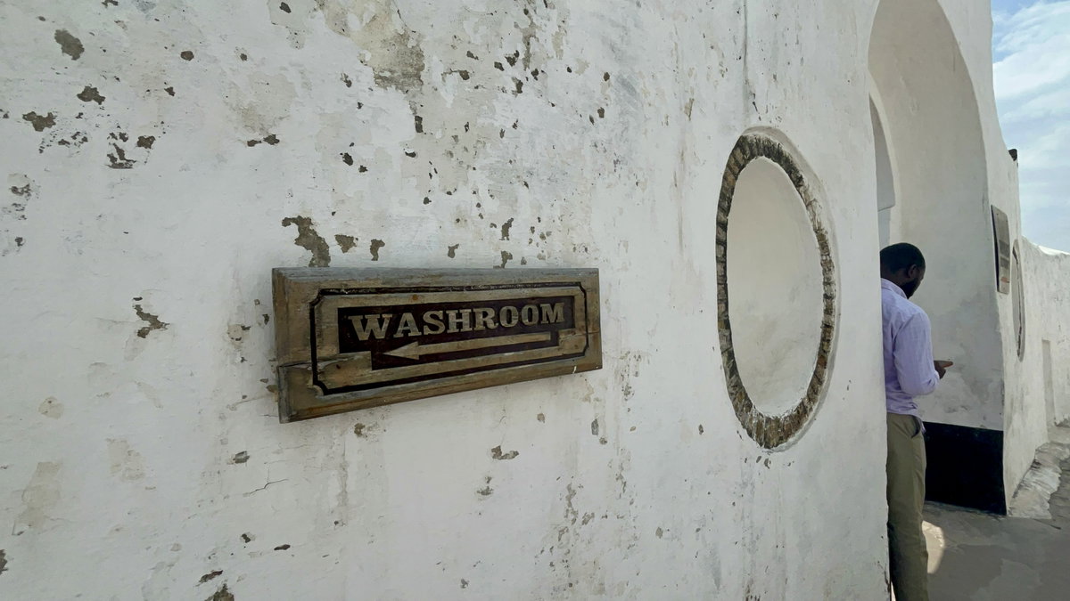 Typical labeling style at the Elmina castle and, Elmina, Ghana, 2025