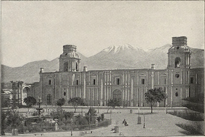 Middendorf - Hauptplatz von Arequipa. Der Bergstock des Chachani. (S. 242), Arequipa, 1894