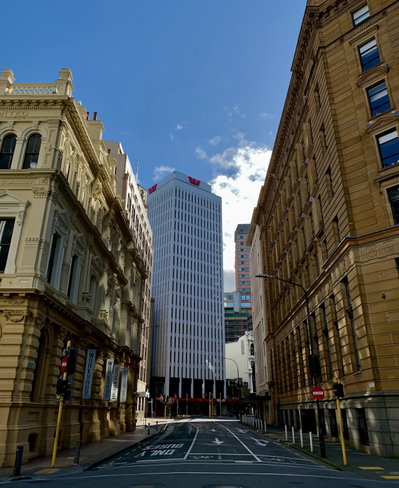 Bank of New Zealand Building and Former AMP building, Wellington, 2021