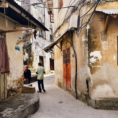 Narrow street of Mjini, Zanzibar, Stone Town, 2023