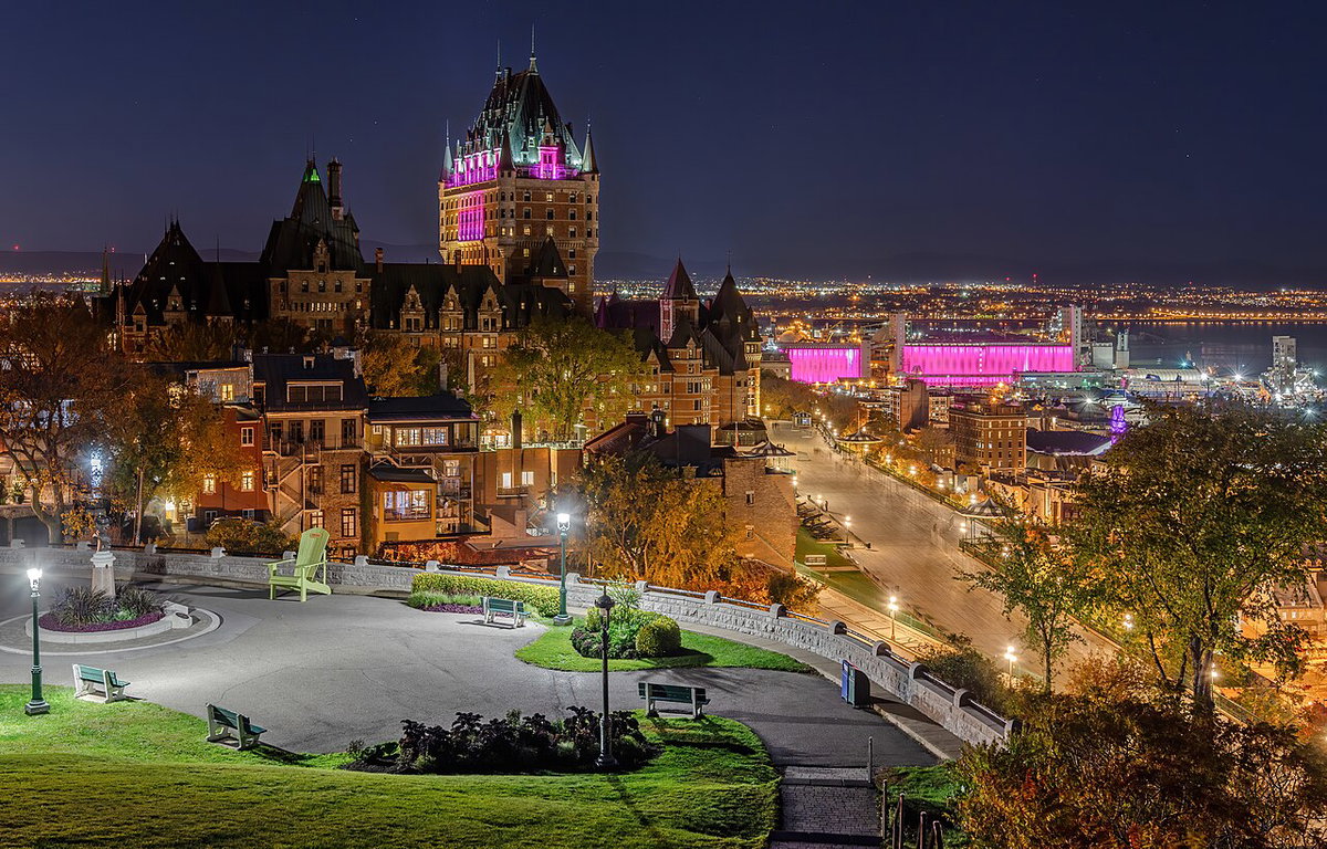 Château Frontenac at night, Quebec Ville, Canada, Quebec City, Canada, 2020