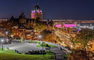 Château Frontenac at night, Quebec Ville, Canada, Quebec City, 2020
