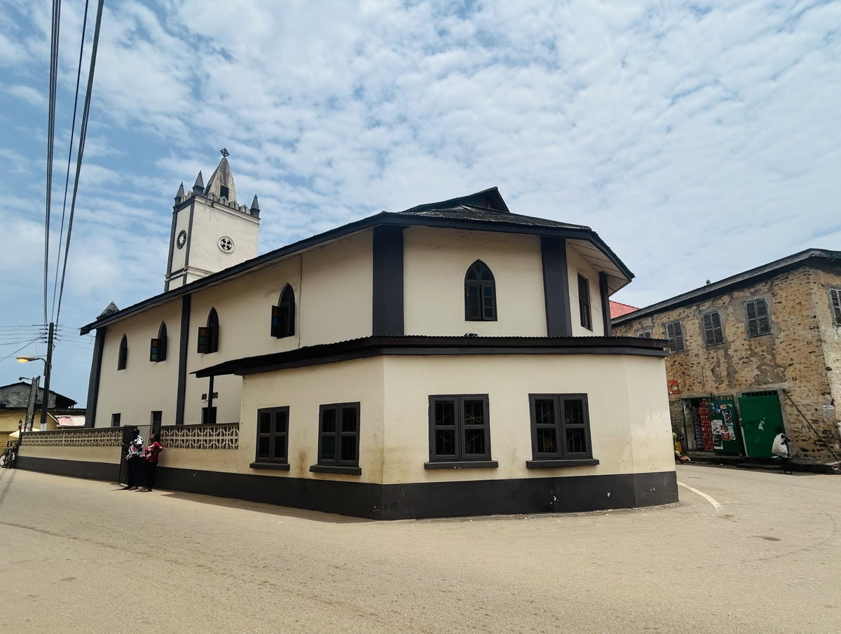 Rear view of Methodist Church at Elmina, Elmina, Ghana, 2025