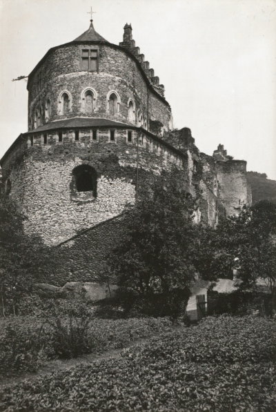 EU: Vianden (Luxemburg). Ourtal (Urtal). Burgruine Vianden, z. T. wieder ausgebaut (1939), Vianden, 1939