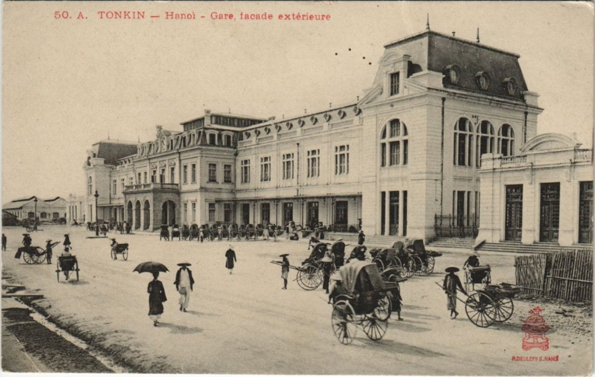 Hanoï - Gare, façade extérieure, Hanoi, Vietnam, 1912