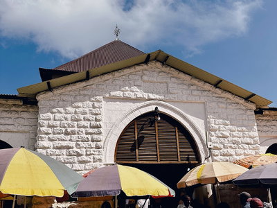 Darajani Market entry, Mjini DC, Zanzibar City, 2023