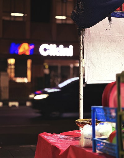 Enjoying some street foods near Cikini Train Station, Jakarta, 2023