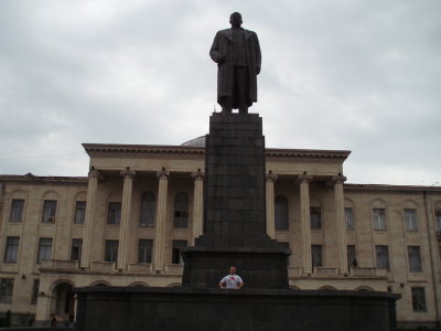 Dave in Gobi (Gori) with Stalin, Gori, 2007