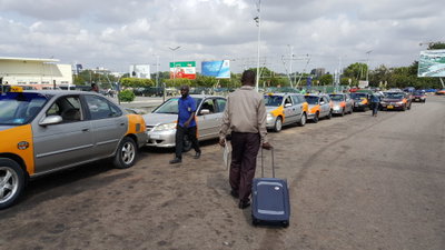 A shuttle driver at Kotoka International Airport, Accra, 2017