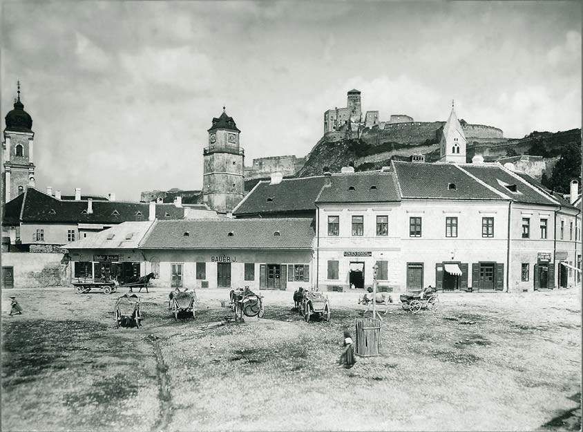 Trenčín - východná strana Štúrovho námestia (1897), Trenčín, Slovakia, 1897