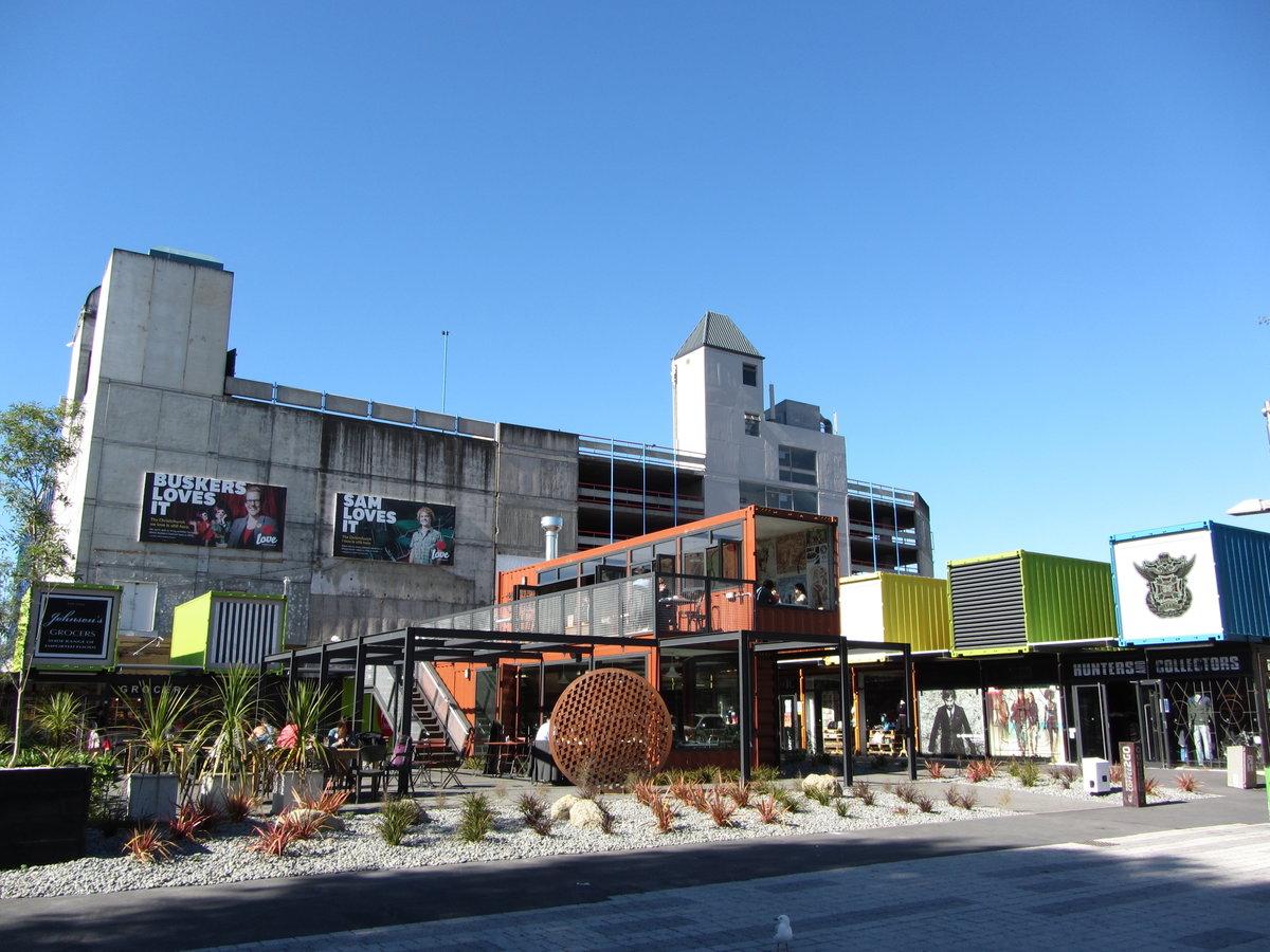 Shipping container mall, Christchurch, New Zealand, 2011