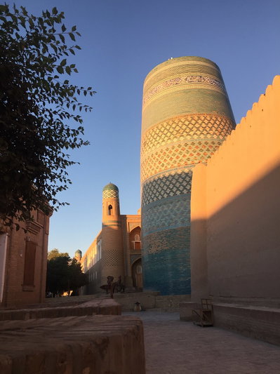 Closer picture of Kalta Minaret, Khiva, 2022