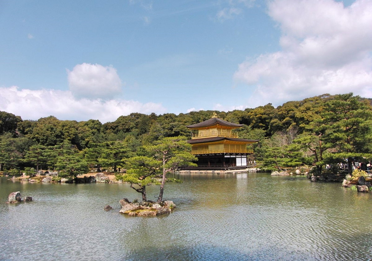 Water reflections of the Golden Pavilion, Kyoto, Japan, 2009