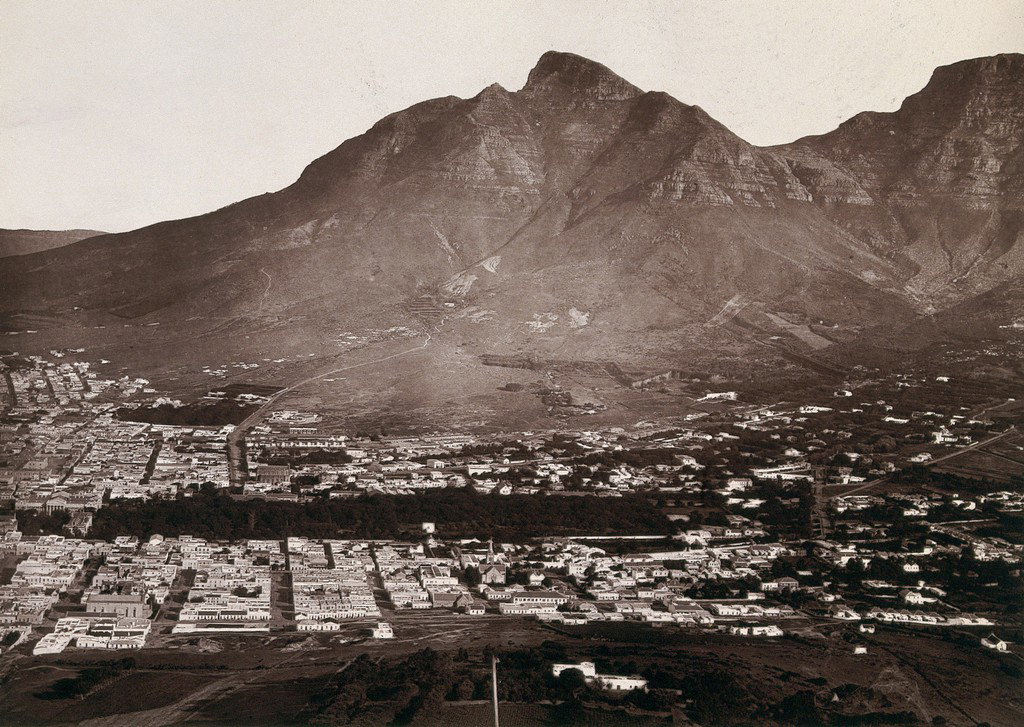 EU: Cape Town, South Africa: part of the city. Woodburytype, after a photograph by Robert Harris (1888), Cape Town, South Africa, 1888