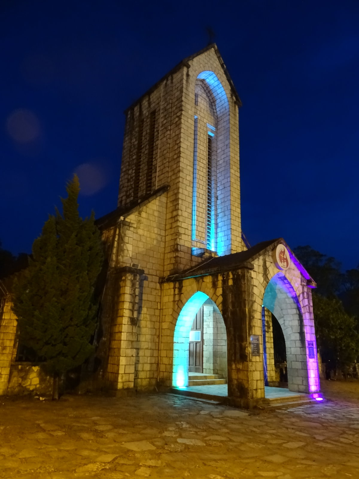 Sa Pa Church at night, Sa Pa, Vietnam, 2018
