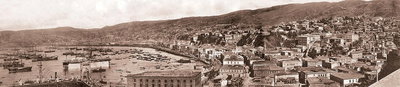 Panorama of Valparaíso from Almacenes Fiscales (1900), Valparaíso, 1900